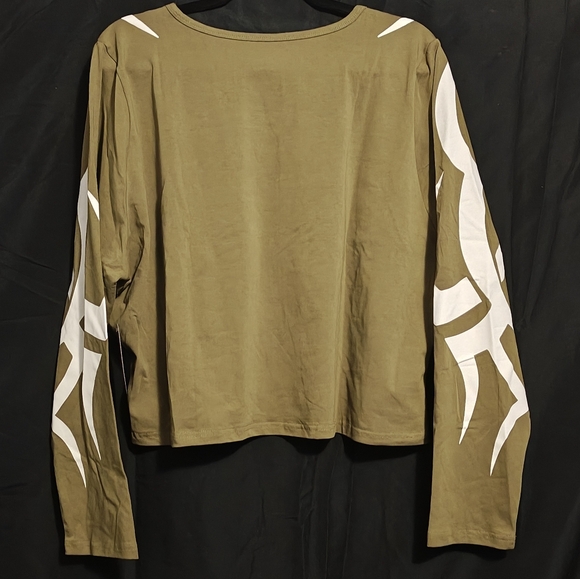 Von Dutch Trendy Long Sleeve Baby Tee Olive 3X - Picture 2 of 10